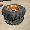Pair of 13.6 24 tires on case 8 bolt wheels
