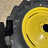 Pair of unused Mitas 320/70R24 tires on Jd 6 bolt wheels