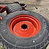 Pair of 22.5-16.1 turf wheels on Kubota 8 bolt wheels