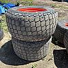 Pair of 22.5-16.1 turf wheels on Kubota 8 bolt wheels