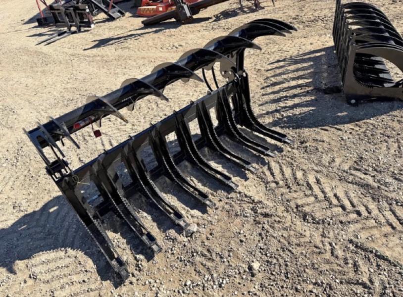 unidentified 72inch skid steer quick tach grapple bucket at SF Tractor Parts – Image 1